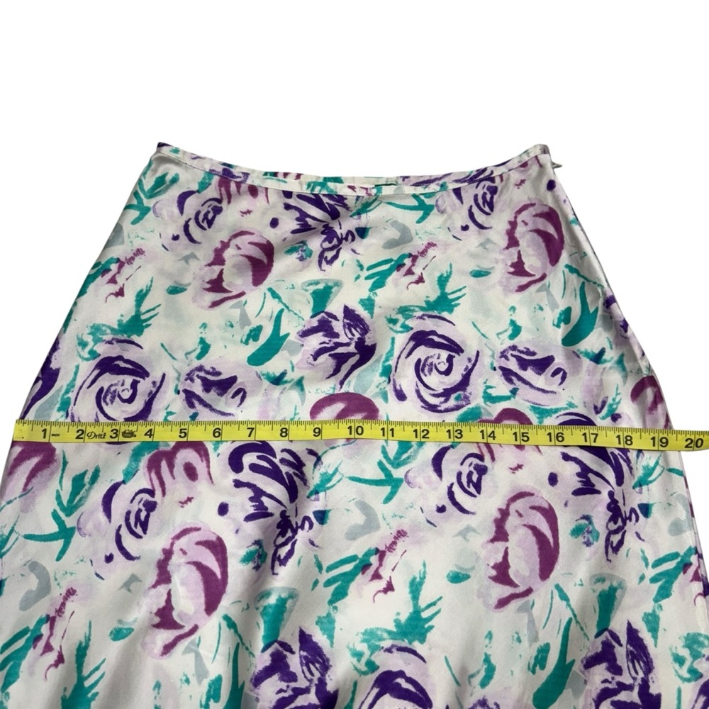 Rixo Kelly Floral Midi Skirt Size S Silk Blend A-Line Fairy Romantic Preppy - Picture 9 of 10
